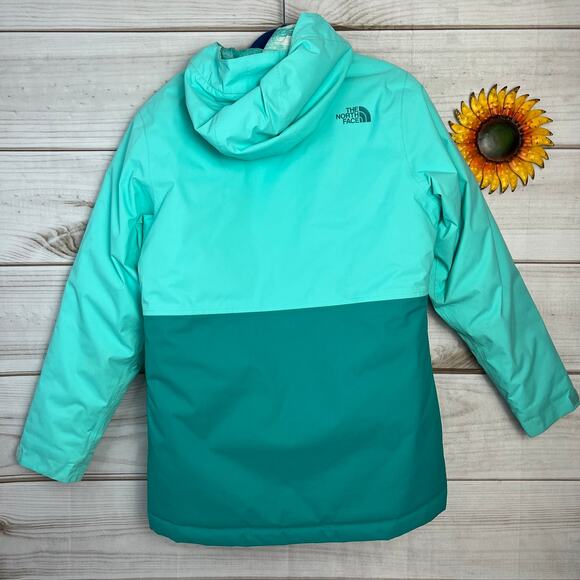 The North Face Girls' Colorblock Teal Blue Snow Ski Jacket Size M (10/12) - Picture 2 of 7